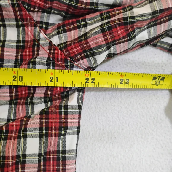 Chaps Red and White Plaid Button Down Shirt - Picture 9 of 10